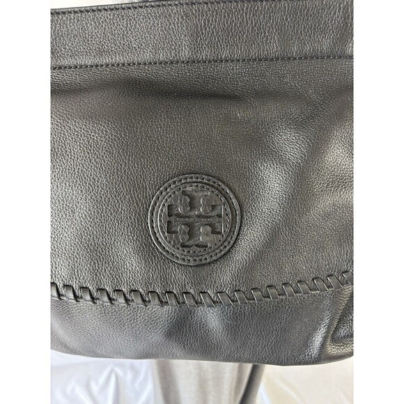 Tory Burch Marion Black Pebbled Leather 2-Way Whipstich Chain Strap Shoulder Bag - Picture 5 of 16